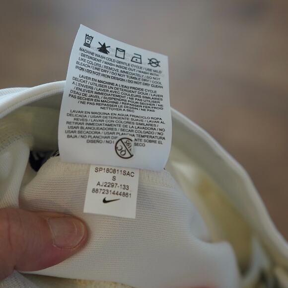 Nike Track Pants Mens Small White Side Stripe Tapered Fit Drawstring Sportswear - Picture 10 of 11